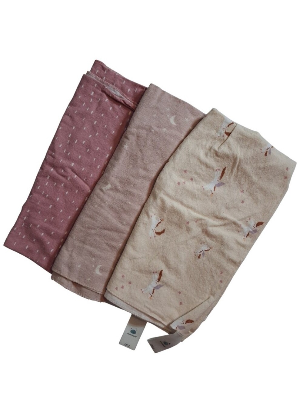 Cloud Island Muslin Swaddle Blanket Unicorn Stars Security Lovey Lot Of 3